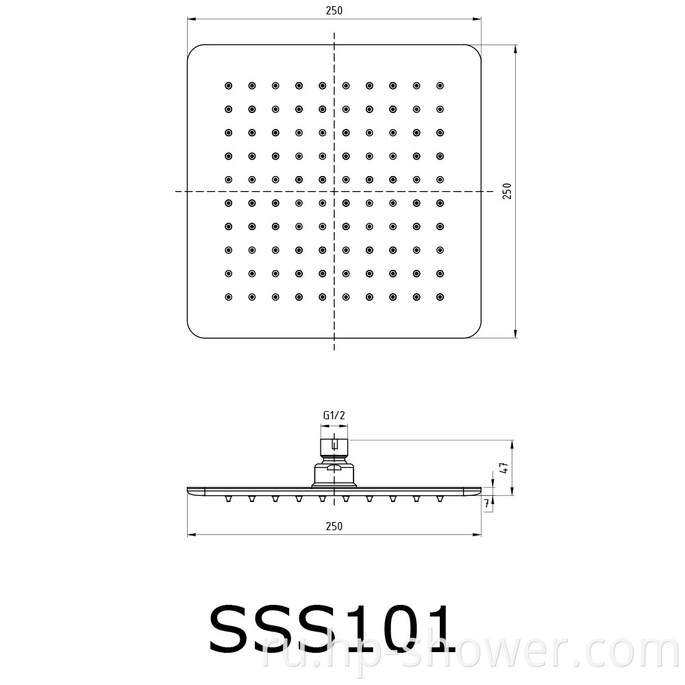 Square Top Shower Head